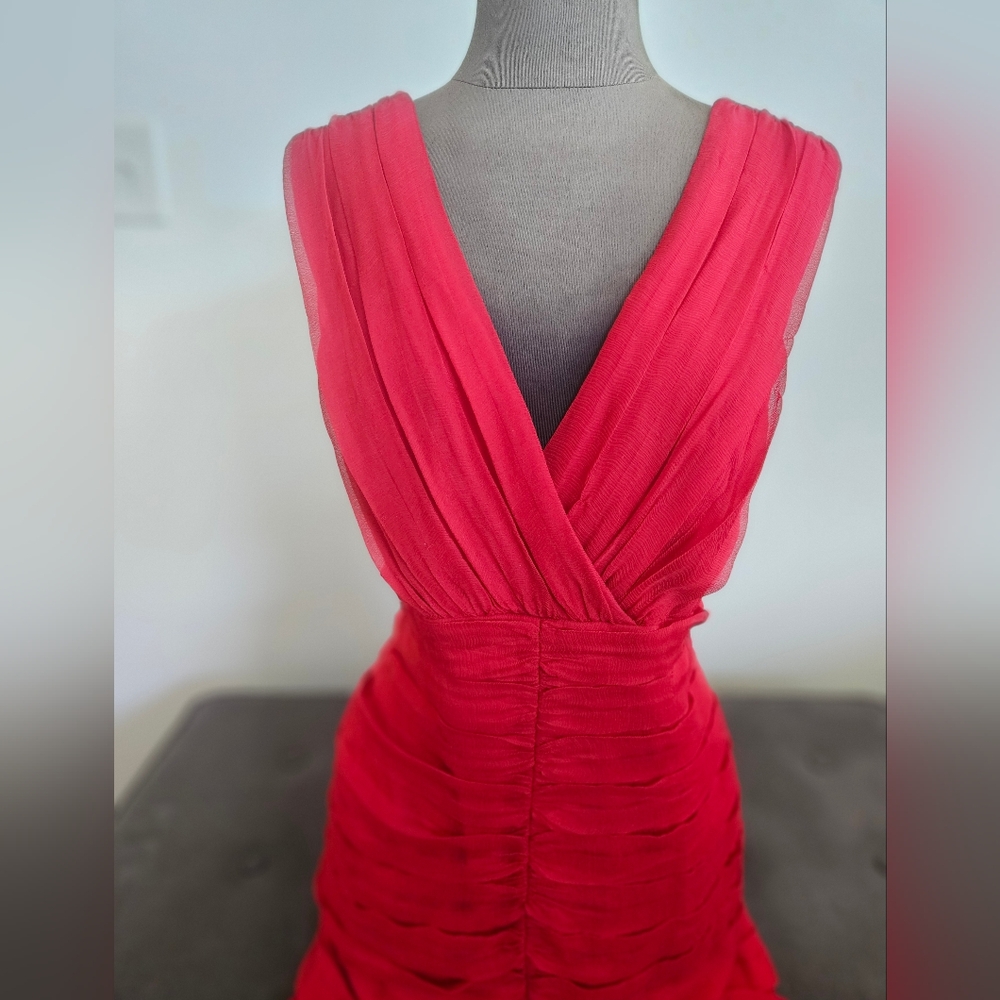 Cache' Luxe red pleated dress